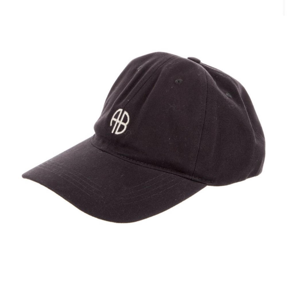 Anine Bing Black Baseball Cap with White Logo
